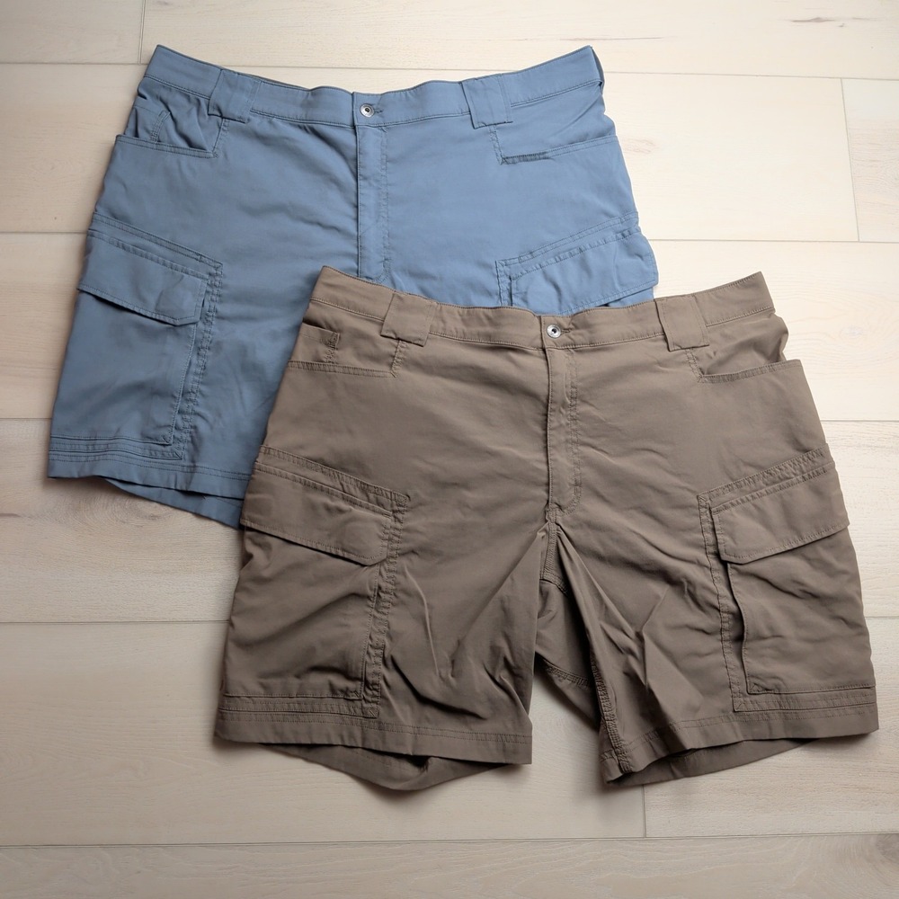 Lot of 2 Duluth Trading Cargo Shorts Mens 44 Flex Dry On The Fly Stretch Relaxed